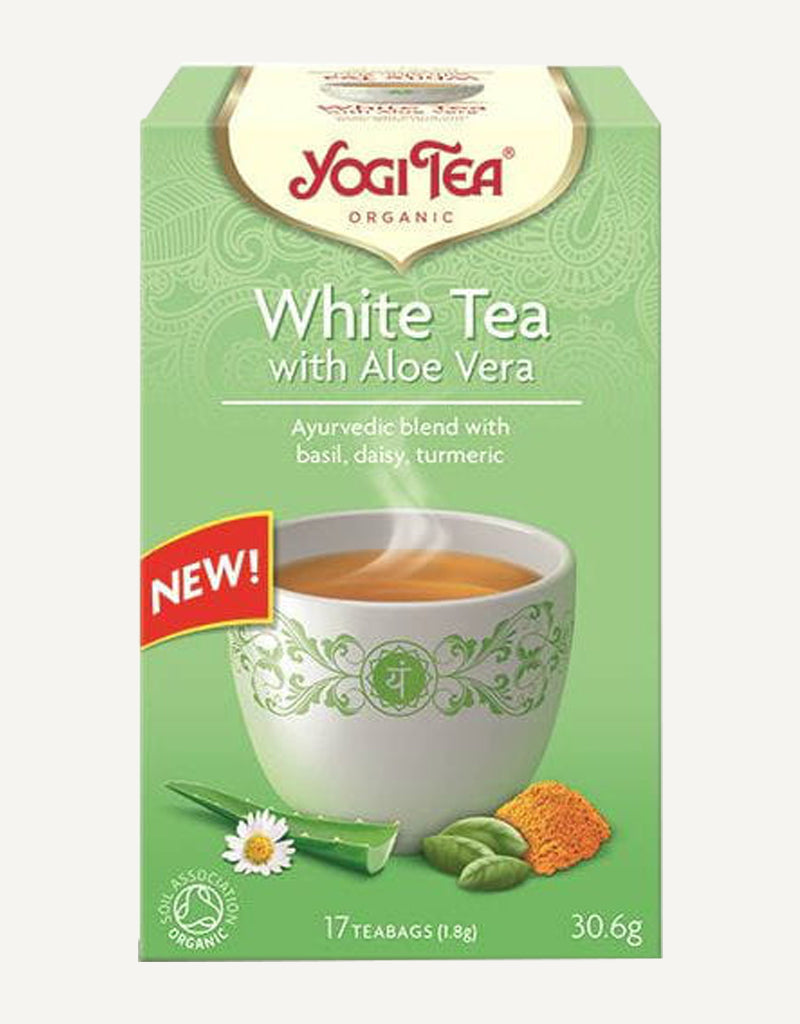 תה יוגי תה לבן אורגני עם אלוורה 30.6 גרם - ByBy Today פורטל בריאות